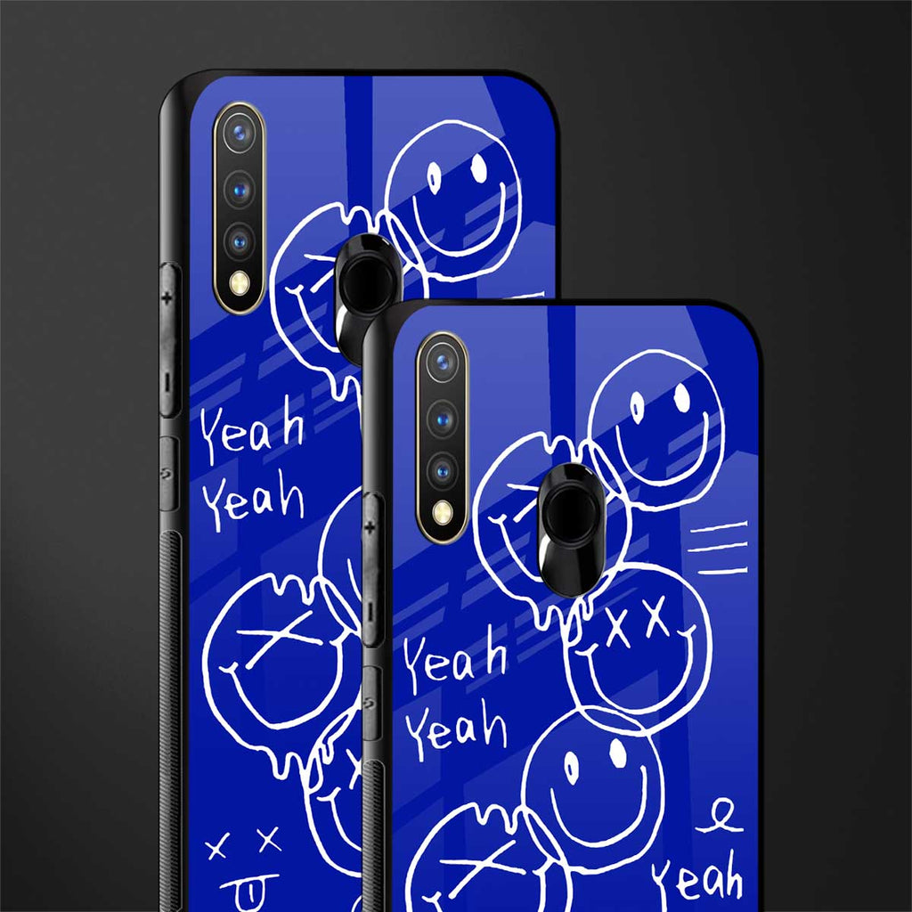 sassy smiley faces glass case for vivo u20 image-2
