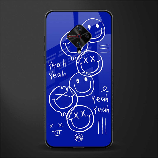 sassy smiley faces glass case for vivo s1 pro image