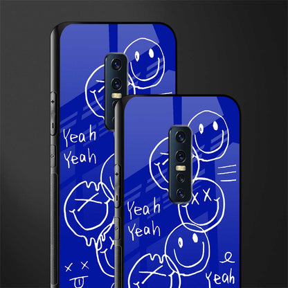 sassy smiley faces glass case for vivo v17 pro image-2