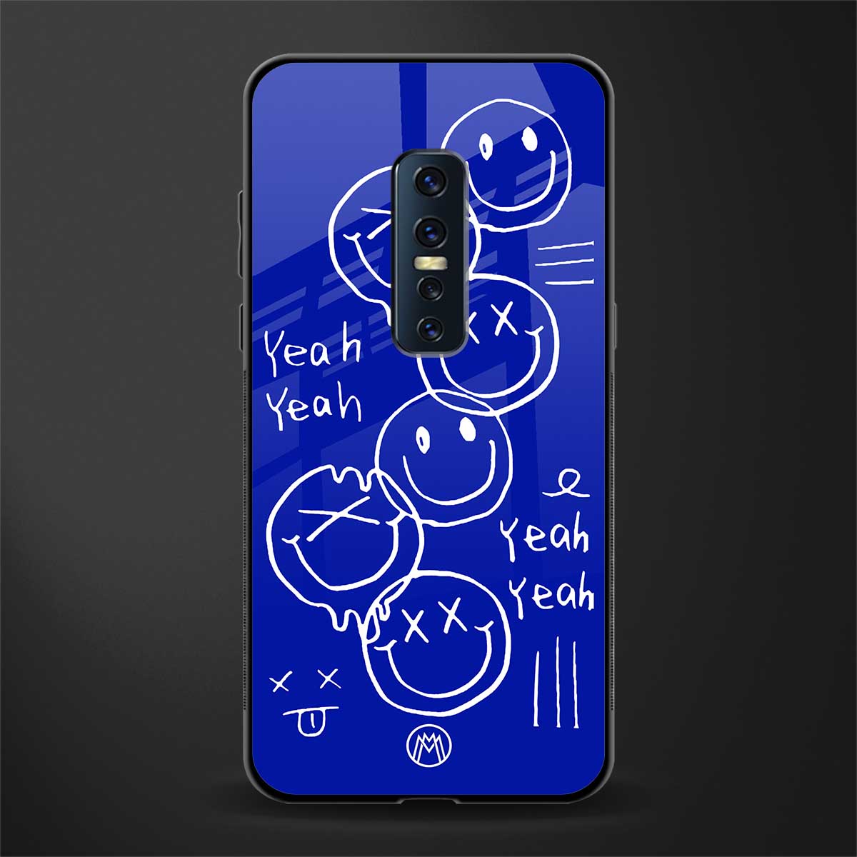 sassy smiley faces glass case for vivo v17 pro image