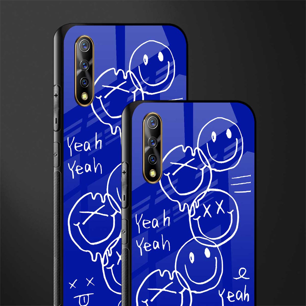 sassy smiley faces glass case for vivo s1 image-2