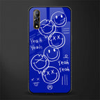 sassy smiley faces glass case for vivo s1 image
