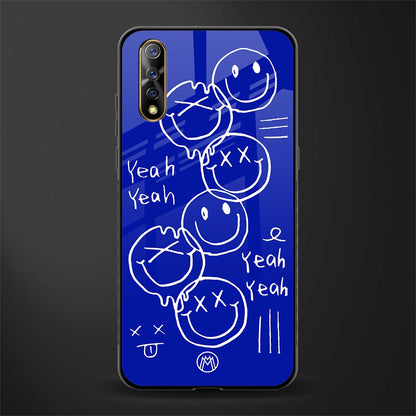sassy smiley faces glass case for vivo s1 image