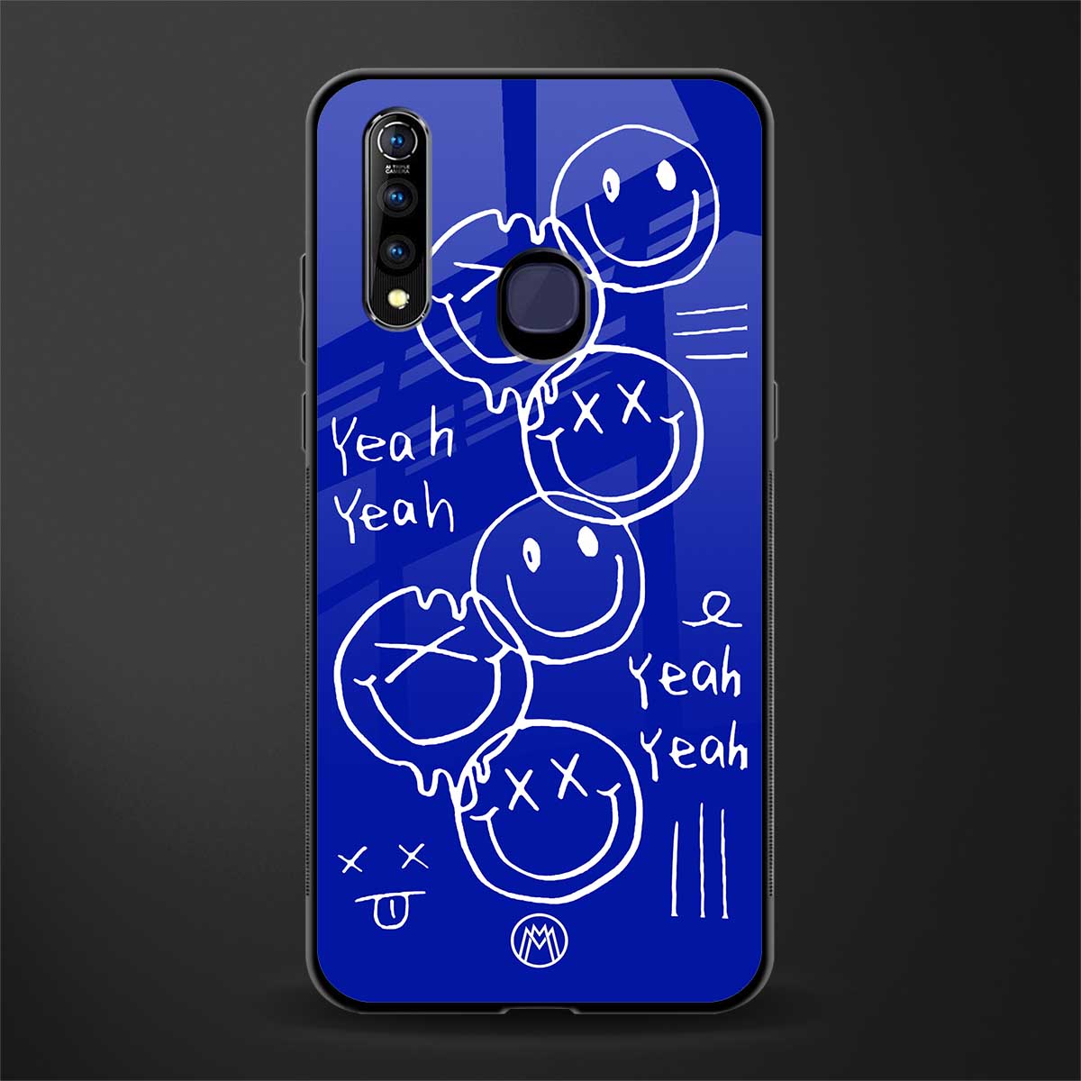 sassy smiley faces glass case for vivo z1 pro image