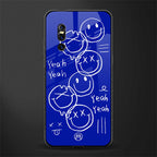 sassy smiley faces glass case for vivo v15 pro image