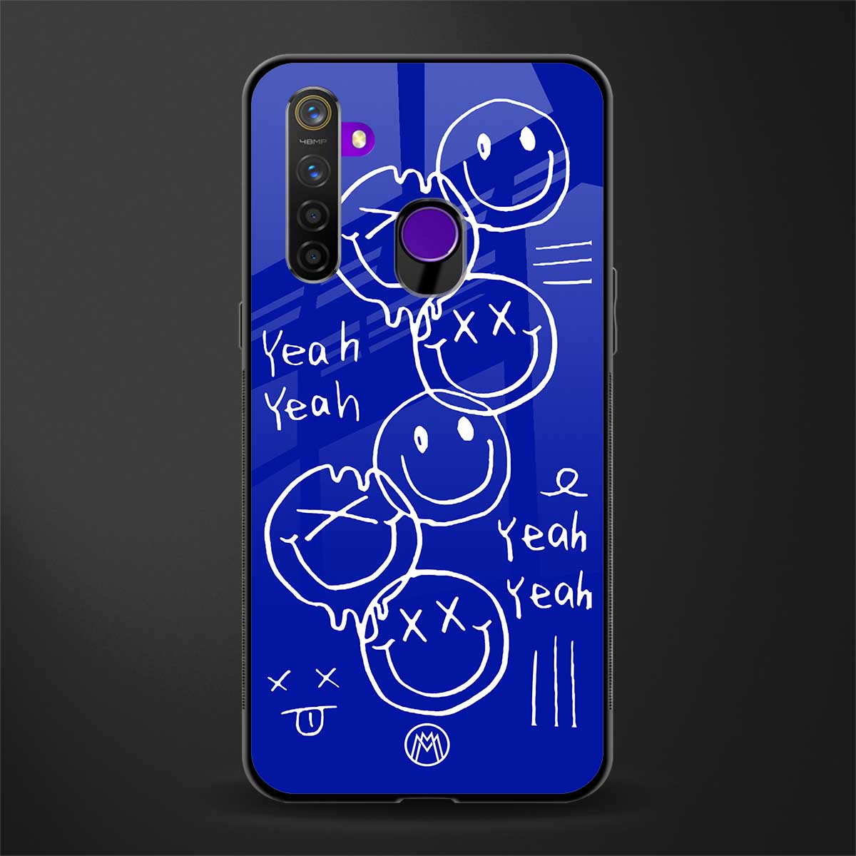 sassy smiley faces glass case for realme 5s image