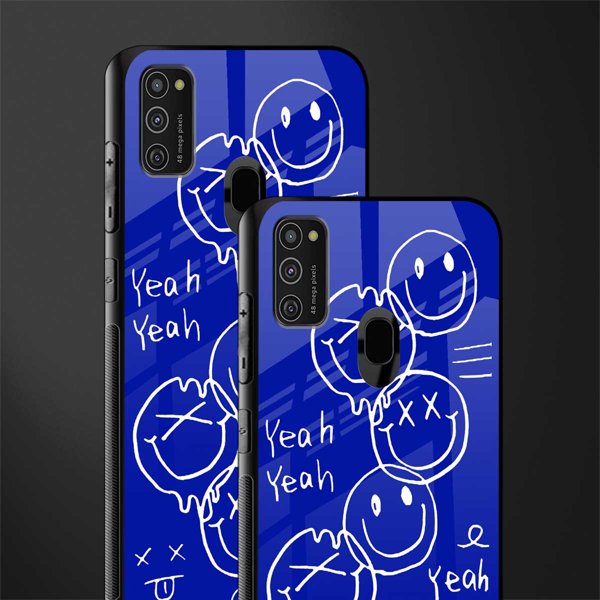 sassy smiley faces glass case for samsung galaxy m21 image-2