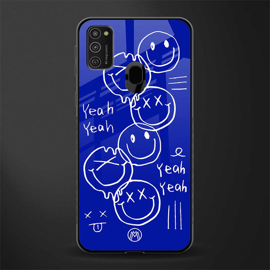 sassy smiley faces glass case for samsung galaxy m21 image