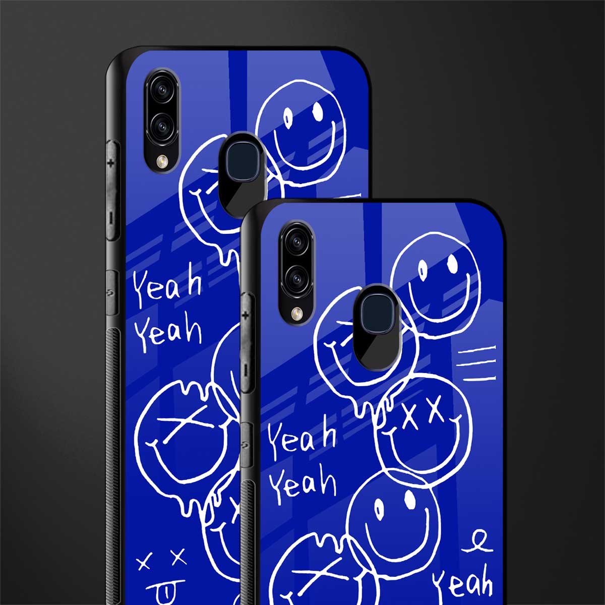 sassy smiley faces glass case for samsung galaxy m10s image-2