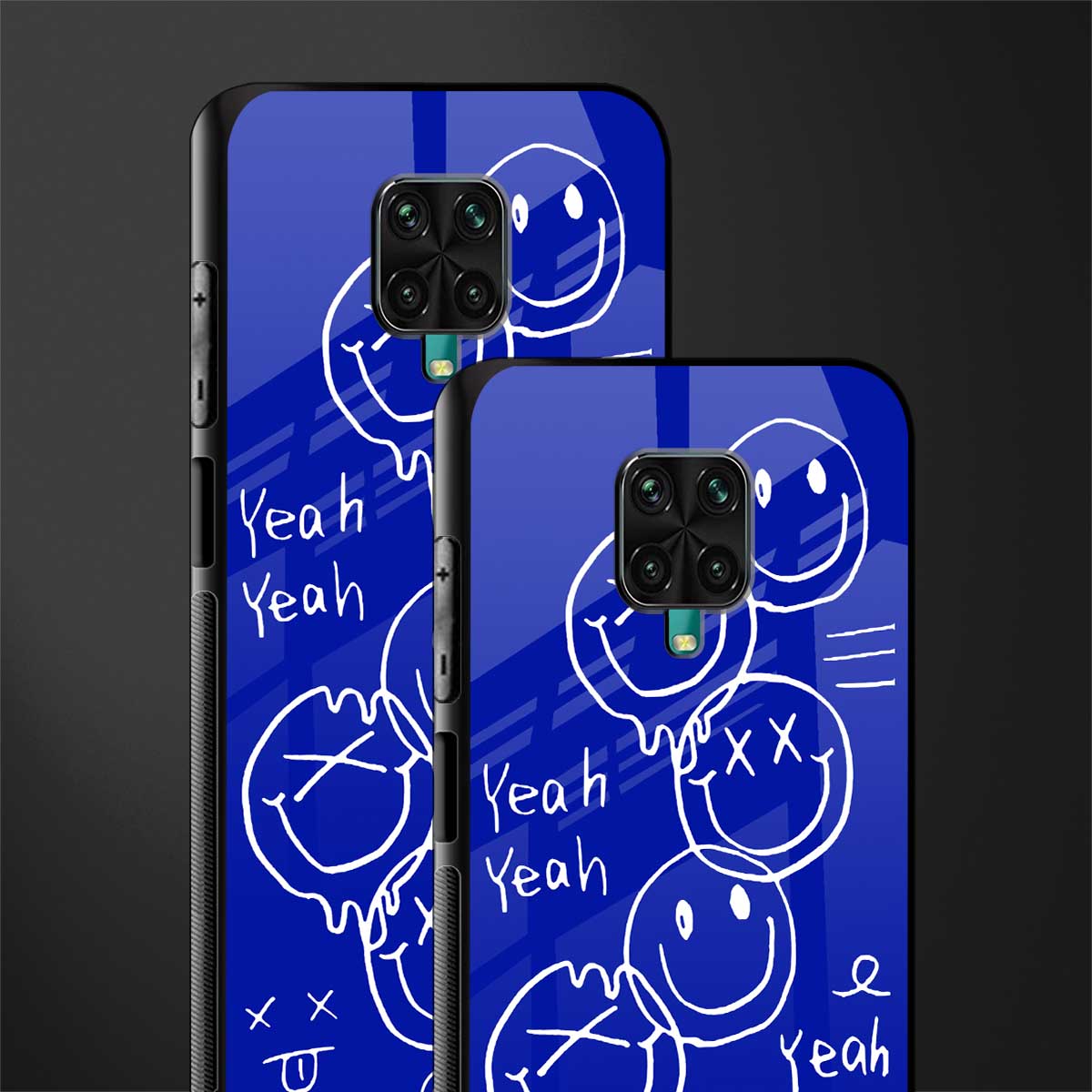 sassy smiley faces glass case for redmi note 9 pro image-2