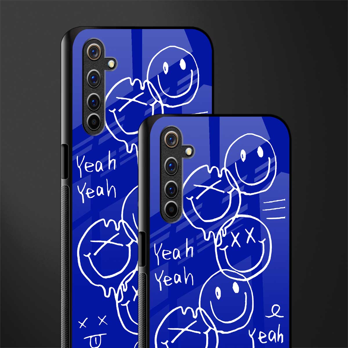 sassy smiley faces glass case for realme 6 image-2