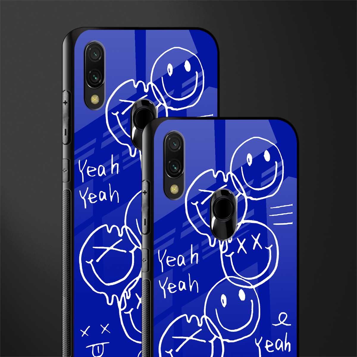 sassy smiley faces glass case for redmi note 7 pro image-2