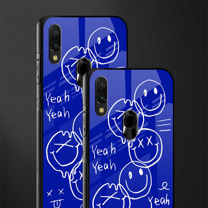 sassy smiley faces glass case for redmi y3 image-2