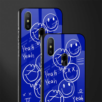 sassy smiley faces glass case for redmi 6 pro image-2
