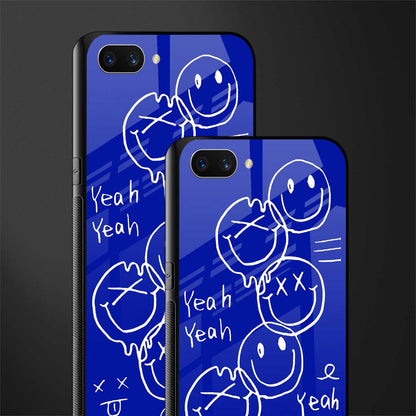 sassy smiley faces glass case for oppo a3s image-2