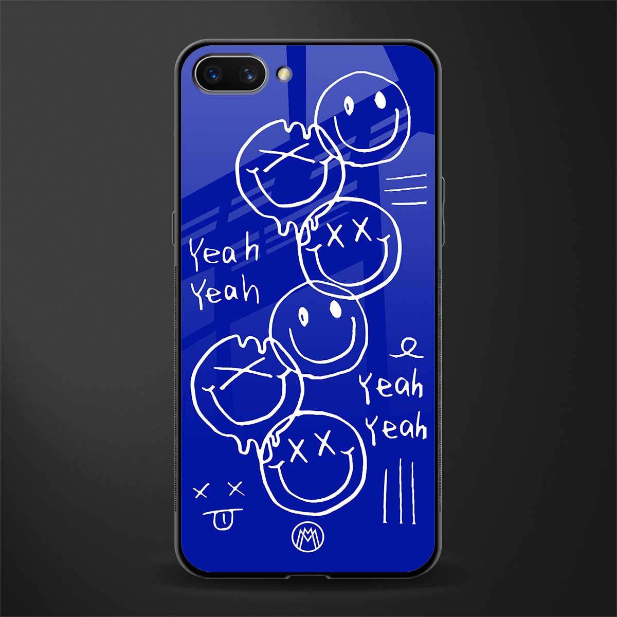 sassy smiley faces glass case for realme c1 image
