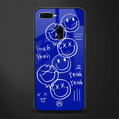 sassy smiley faces glass case for oppo a7 image