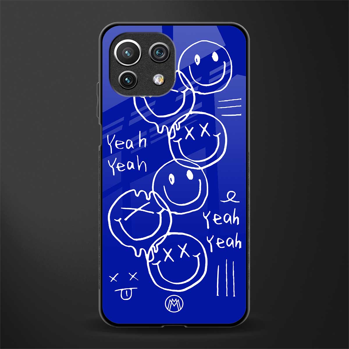 sassy smiley faces glass case for mi 11 lite image