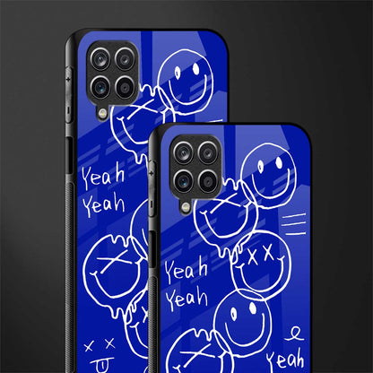 sassy smiley faces back phone cover | glass case for samsung galaxy a22 4g