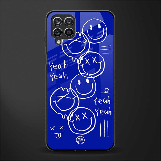 sassy smiley faces back phone cover | glass case for samsung galaxy a22 4g