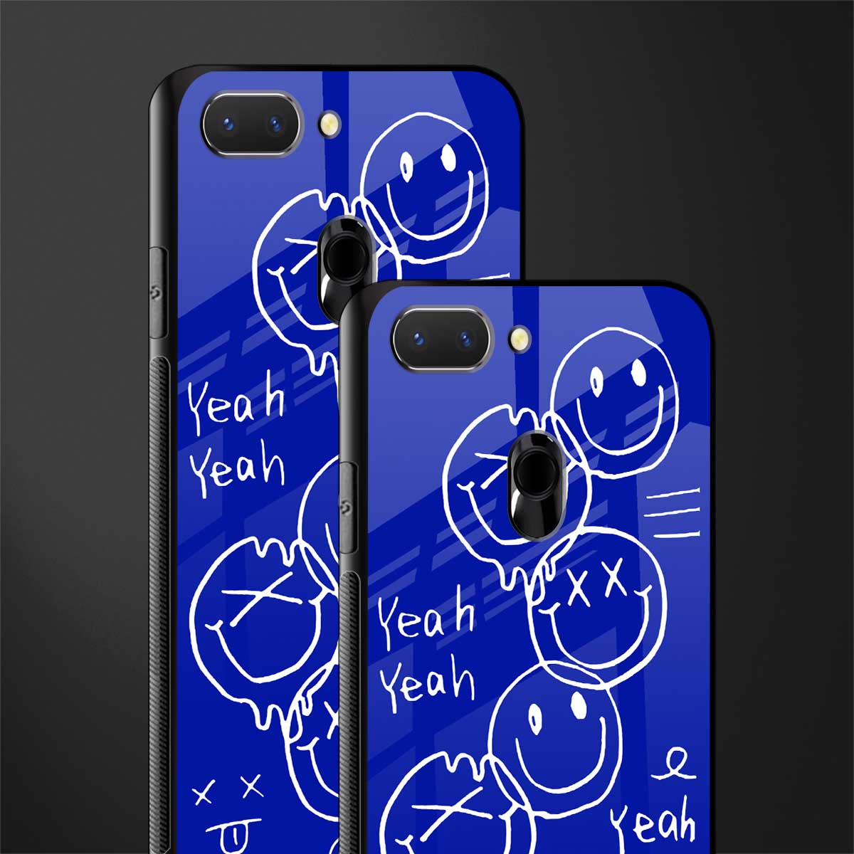 sassy smiley faces glass case for oppo a5 image-2