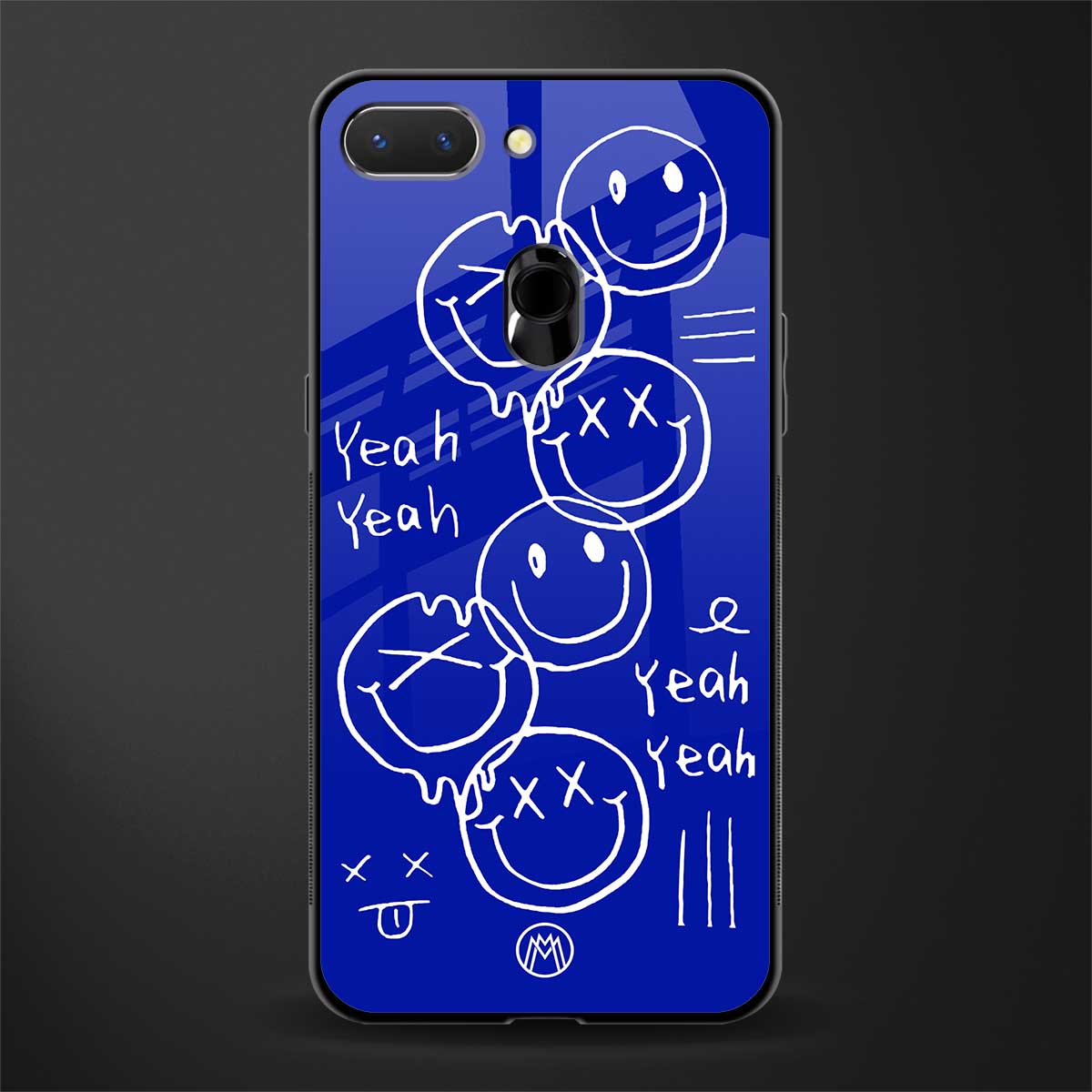 sassy smiley faces glass case for oppo a5 image