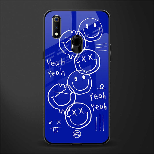 sassy smiley faces glass case for realme 3 pro image