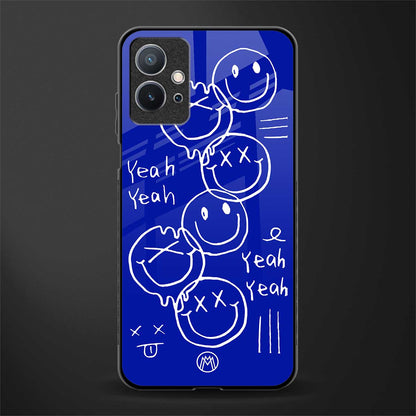 sassy smiley faces glass case for vivo y75 5g image