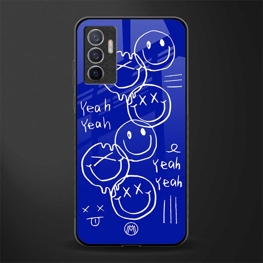 sassy smiley faces glass case for vivo v23e image