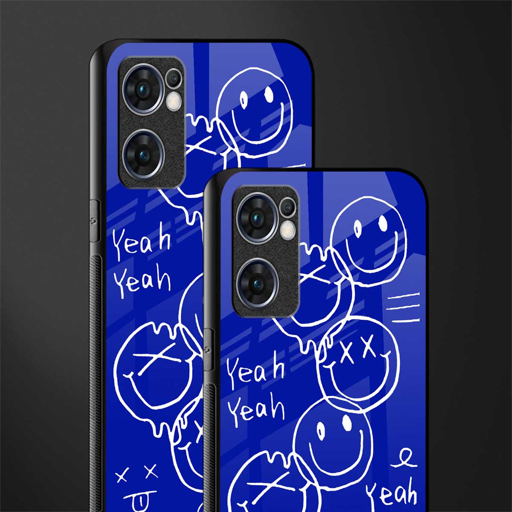 sassy smiley faces glass case for oppo reno7 5g image-2