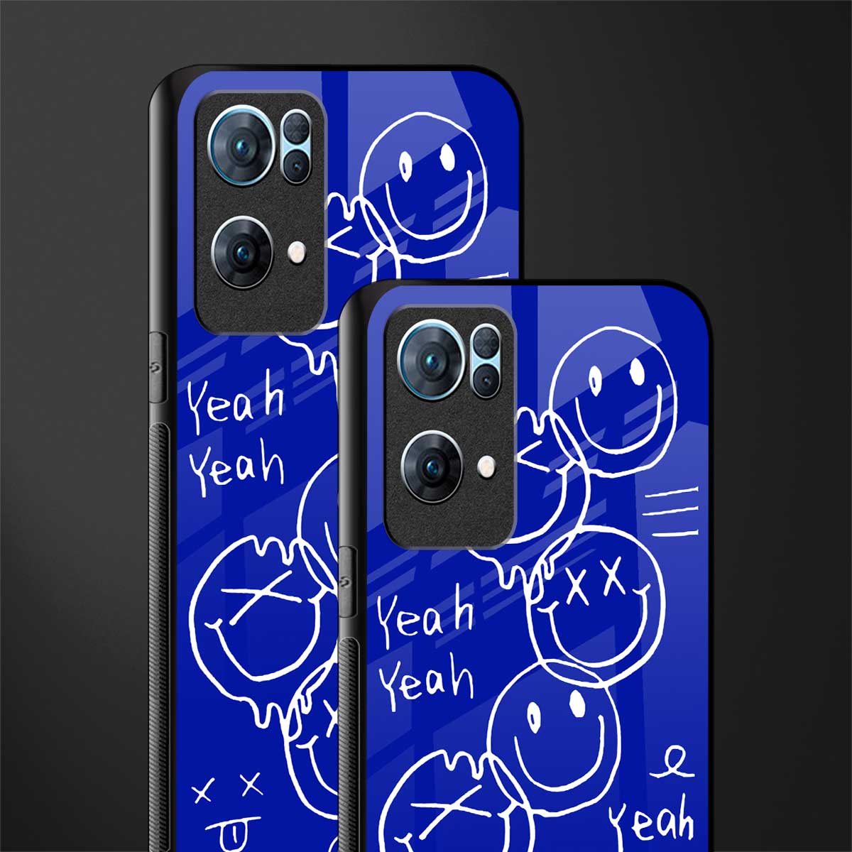 sassy smiley faces glass case for oppo reno7 pro 5g image-2