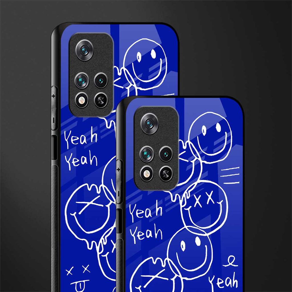 sassy smiley faces glass case for poco m4 pro 5g image-2
