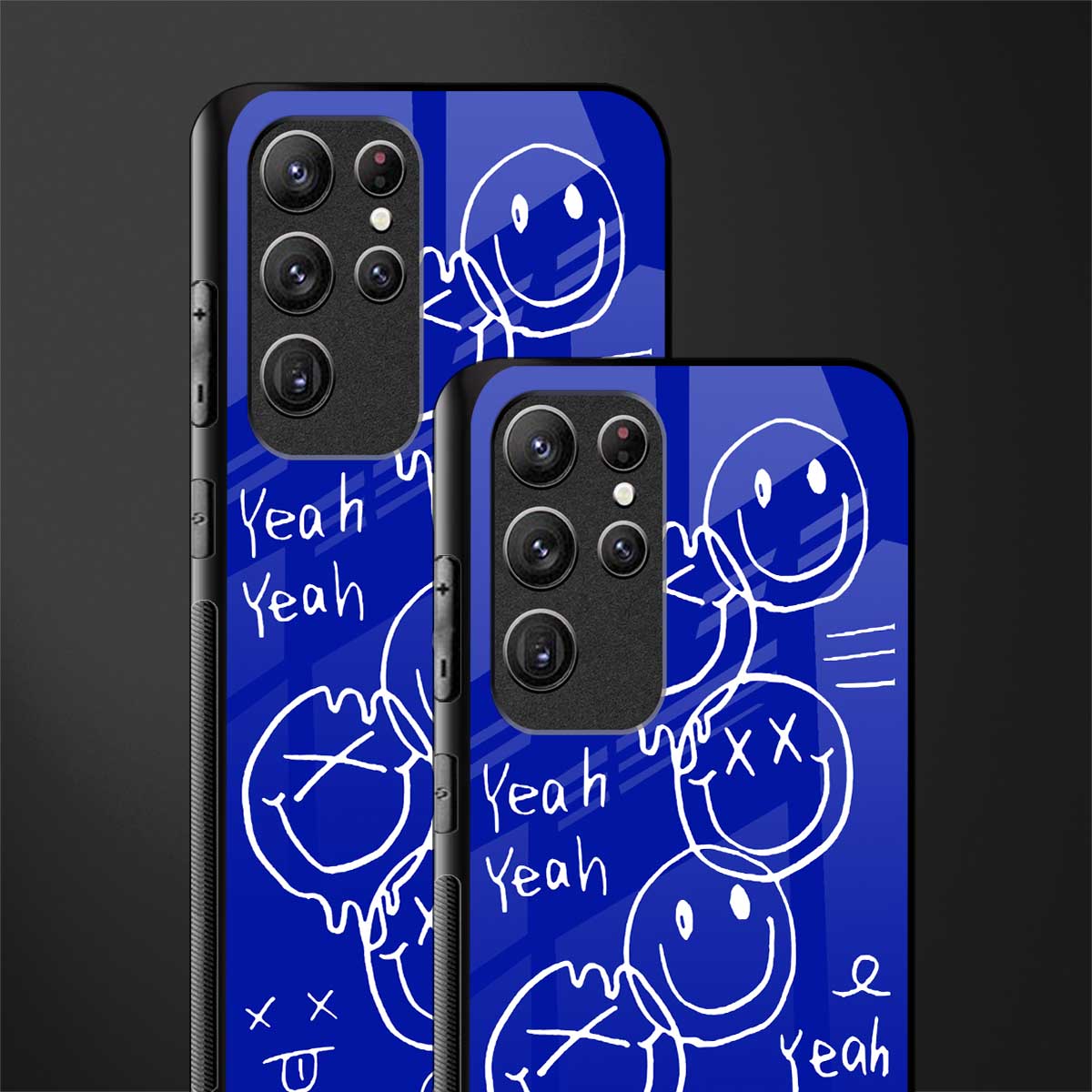 sassy smiley faces glass case for samsung galaxy s22 ultra 5g image-2