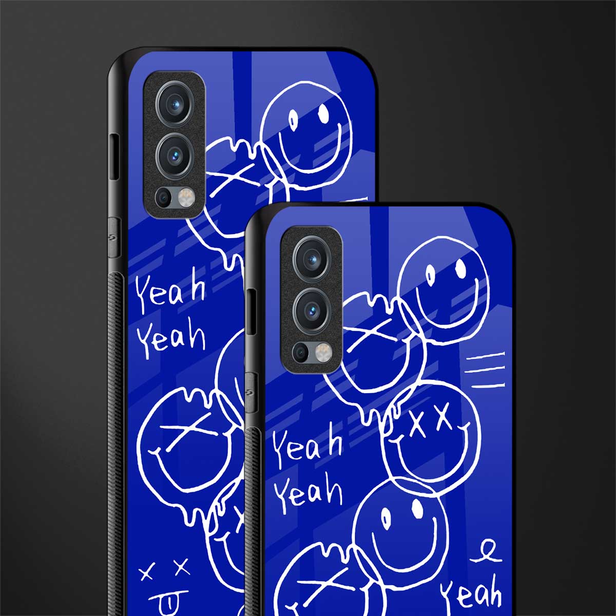 sassy smiley faces glass case for oneplus nord 2 5g image-2