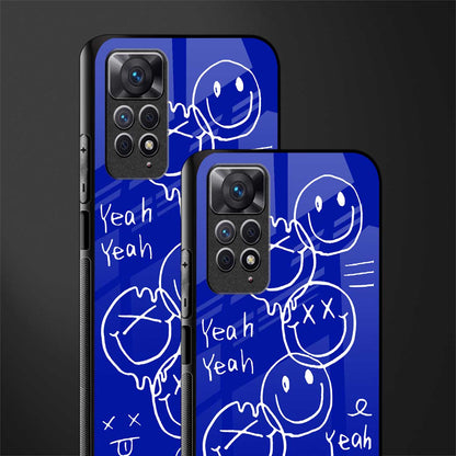 sassy smiley faces glass case for redmi note 11 pro image-2