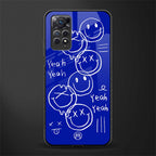 sassy smiley faces glass case for redmi note 11 image