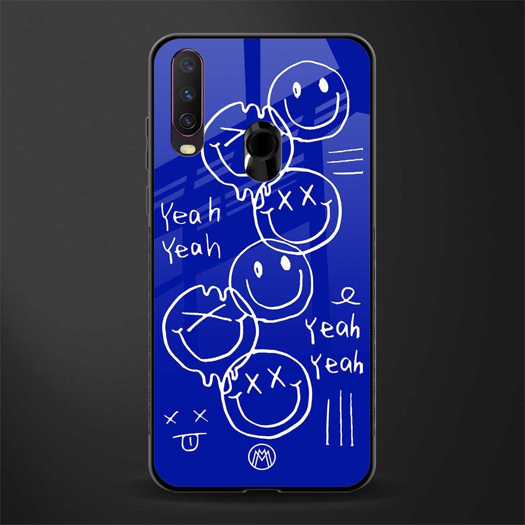 sassy smiley faces glass case for vivo y12 image