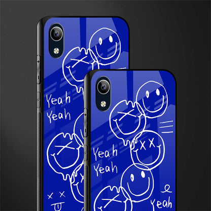 sassy smiley faces glass case for vivo y1s without fingerprint image-2