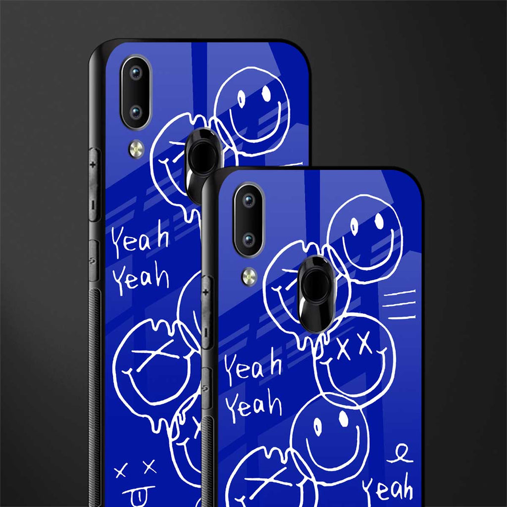 sassy smiley faces glass case for vivo y91 image-2