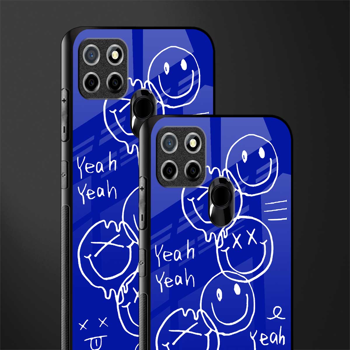 sassy smiley faces glass case for realme narzo 20 image-2
