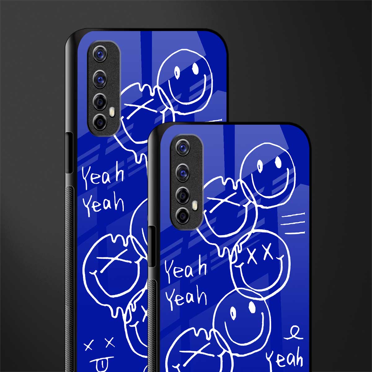 sassy smiley faces glass case for realme 7 image-2