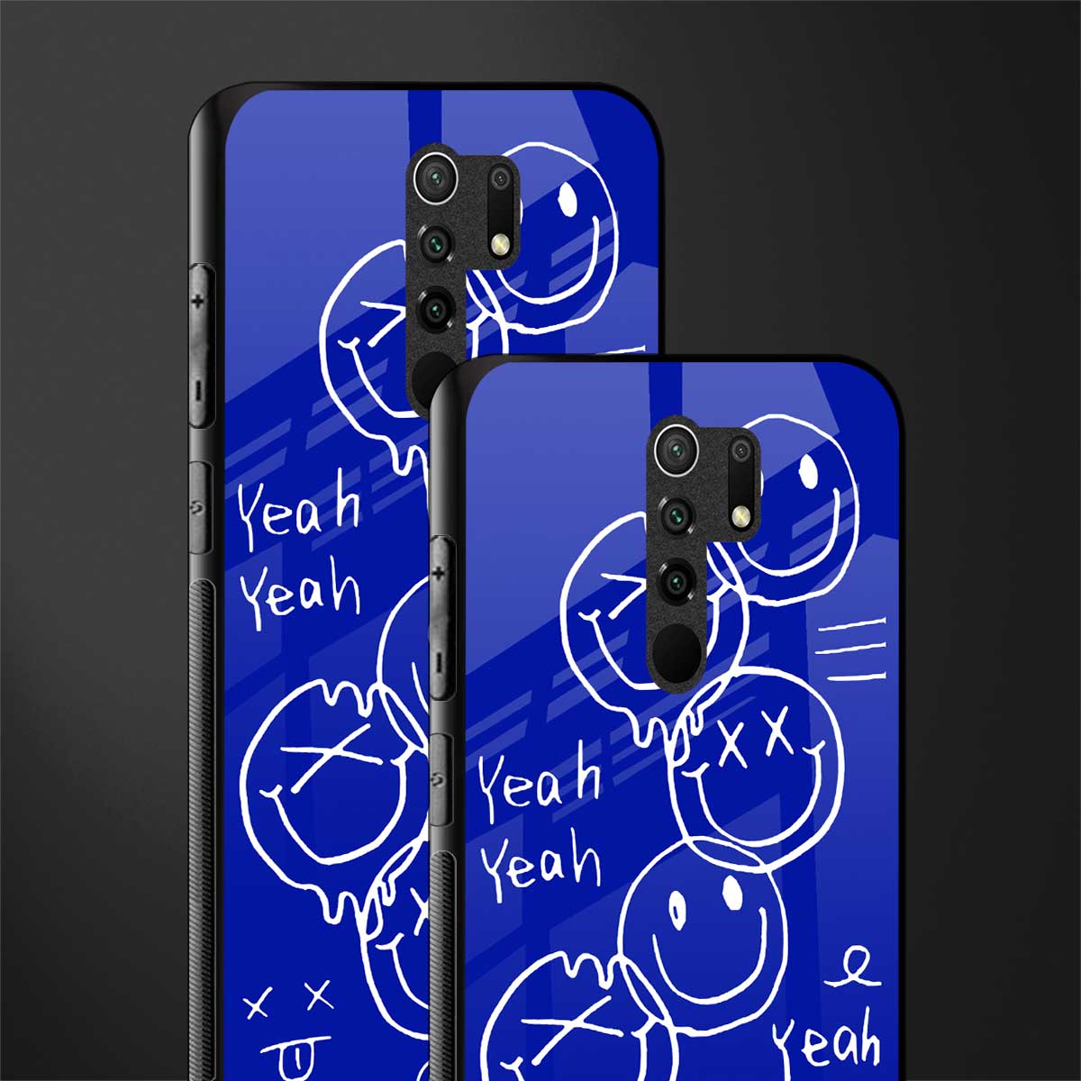 sassy smiley faces glass case for redmi 9 prime image-2