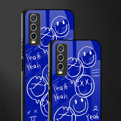 sassy smiley faces glass case for vivo y20 image-2