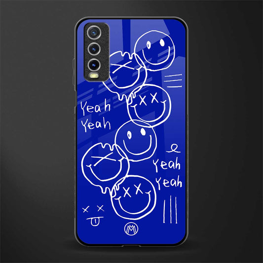 sassy smiley faces glass case for vivo y20 image