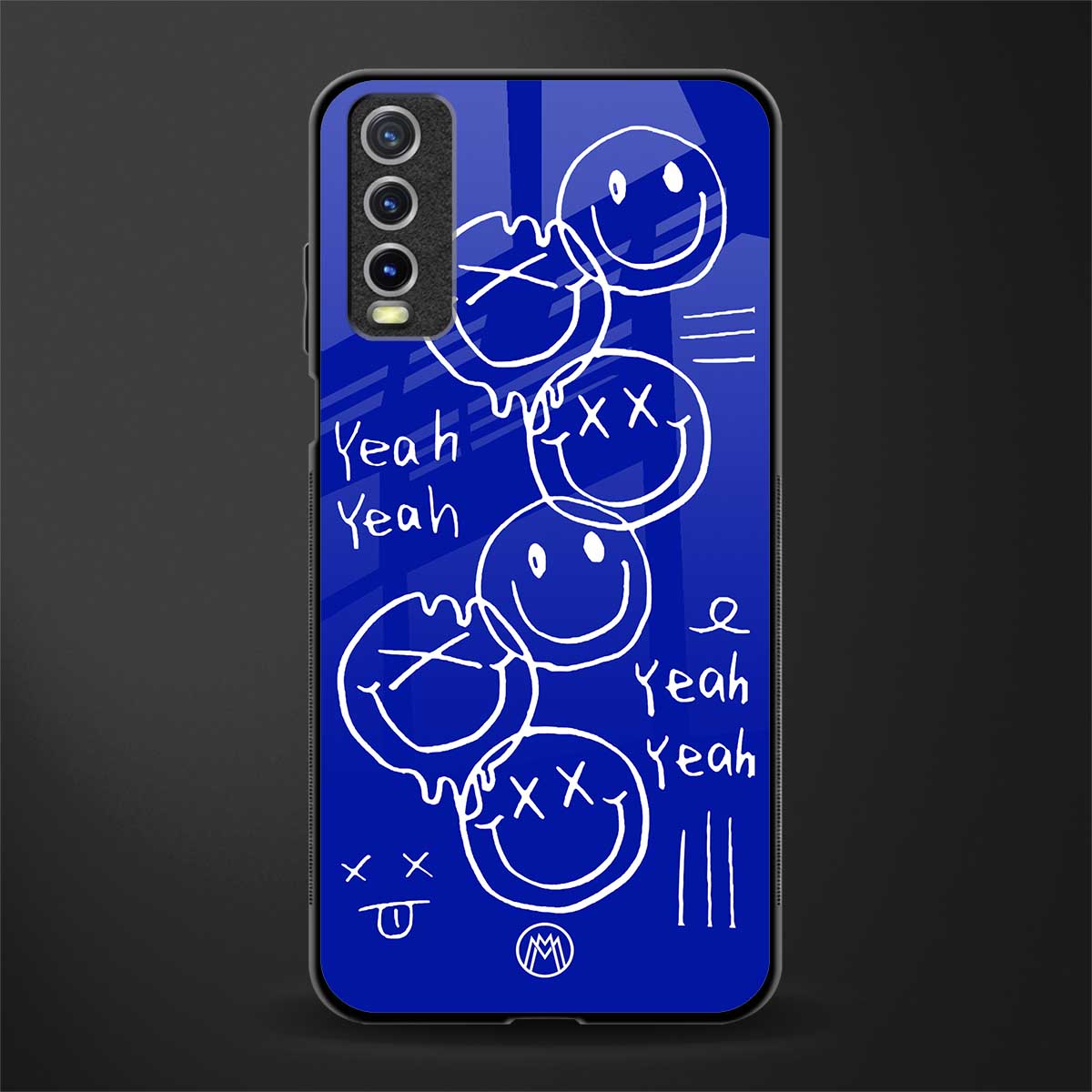 sassy smiley faces glass case for vivo y20i vivo y20t image