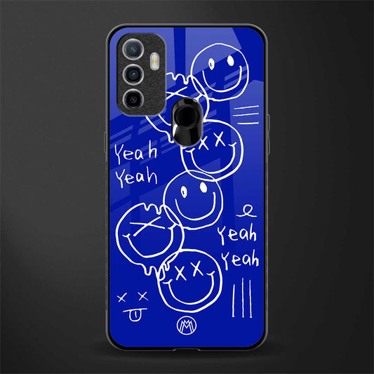 sassy smiley faces glass case for oppo a53 image