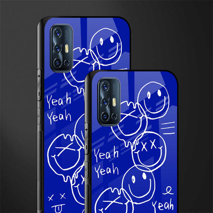 sassy smiley faces glass case for vivo v17 image-2