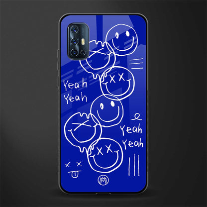 sassy smiley faces glass case for vivo v17 image