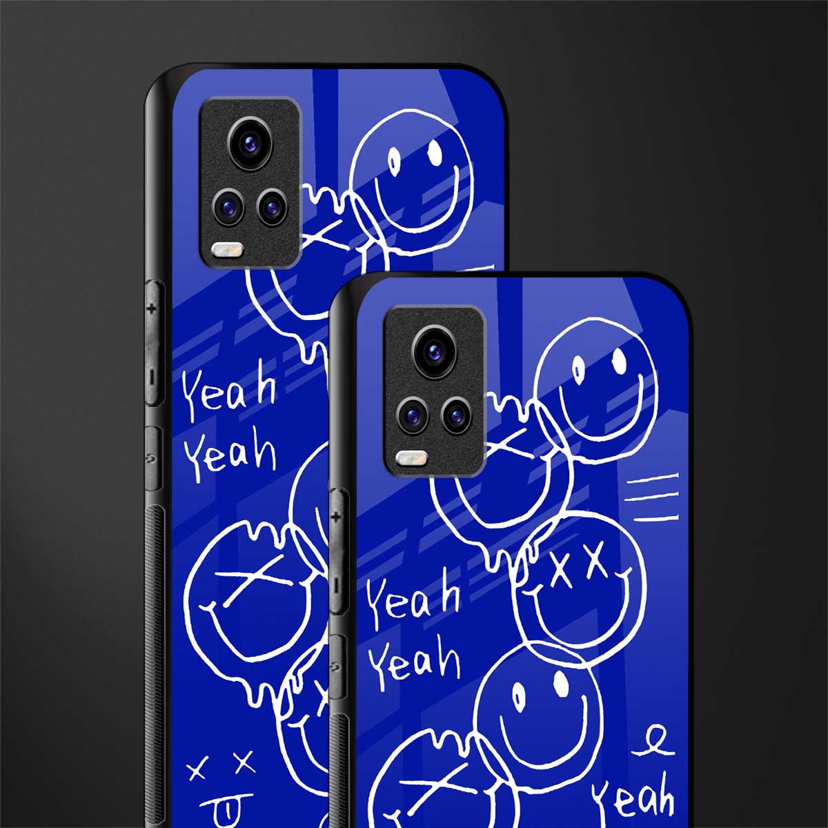 sassy smiley faces glass case for vivo v20 image-2
