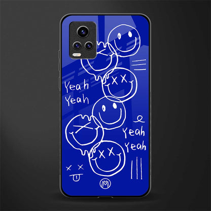 sassy smiley faces glass case for vivo v20 image